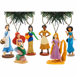 Characteristix Disney Princess Glitter Ornament Set