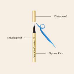 EPILYNX by Dr. Liia Long Lasting Waterproof Liquid Eyeliner with Precision Tip | Gluten and Allergen Free  Vegan Eyeliner Pencil |2mL| Shimmer Royal B