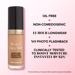 Too Faced Born This Way Super Coverage Multi-Use Concealer Full Size | Oil Free  Long Lasting + Hydrating  0.46 fl. oz.  Cream Puff