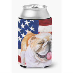 ""Caroline's Treasures English Bulldog Patriotic Decorative Can Hugger  Multicolor""
