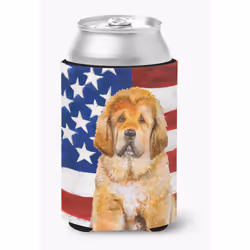 ""Caroline's Treasures Tibetan Mastiff Patriotic Decorative Can Hugger Multicolor""