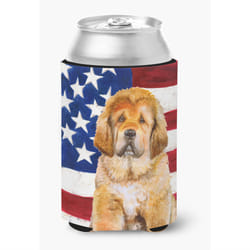 ""Caroline's Treasures Tibetan Mastiff Patriotic Decorative Can Hugger  Multicolor""