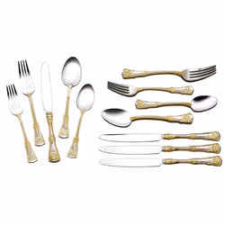 Royal Albert Old Country Roses 20Piece Flatware Set  Golden