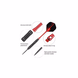 CENTAUR 12 Pack Steel Tip Darts, Professional 22 Grams Metal Dart Set with 4 Color Premium Aluminum Shafts and 4 Style PET Flights and Dart Case,