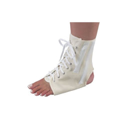 Canvas Ankle Brace With Laces, Beige - Medium