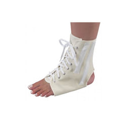 Canvas Ankle Brace With Laces, Beige - Extra Large