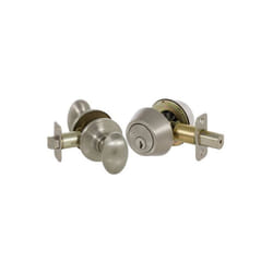 Carlyle Series Grade 3 Keyed Entry Knob & Single Cylinder Deadbolt Set, Satin Nickel