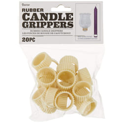 One Package of 20 Rubber Candle Grippers for Taper Candles and Candle Cups