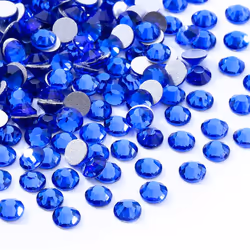 Meibite Sapphire Flatback Rhinestones Glass Rhinestones for Nail Art and Craft Glue Fix Loose Crystal Gemstones(Blue SS20 ...