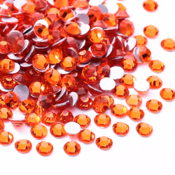 Meibite Hyacinth Flatback Rhinestones Glass Rhinestones for Nail Art and Craft Glue Fix Loose Crystal Gemstones(Orange SS ...