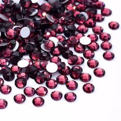 Meibite Purple Flatback Rhinestones Glass Rhinestones for Nail Art and Craft Glue Fix Loose Crystal Gemstones(Purple SS12 ...