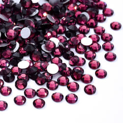 Meibite Purple Flatback Rhinestones  Glass Rhinestones for Nail Art and Craft  Glue Fix  Loose Crystal Gemstones(Purple  SS12  1440pcs  2.9-3.0mm)