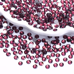 Meibite Purple Flatback Rhinestones  Glass Rhinestones for Nail Art and Craft  Glue Fix  Loose Crystal Gemstones(Purple  SS12  1440pcs  2.9-3.0mm)