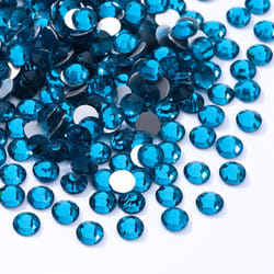Meibite Malachite Blue Flatback Rhinestones  Glass Rhinestones for Nail Art and Craft  Glue Fix  Loose Crystal Gemstones(Malachite Blue  SS16  1440pcs