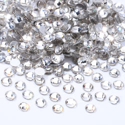 Meibite Crystal Clear Flatback Rhinestones  Glass Rhinestones for Nail Art and Craft  Glue Fix  Loose Crystal Gemstones(Crystal  SS10  2880pcs  2.7-2.