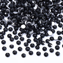 Meibite Black Flatback Rhinestones  Glass Rhinestones for Nail Art and Craft  Glue Fix  Loose Crystal Gemstones(Black  SS6  2880pcs  1.9-2.0mm)