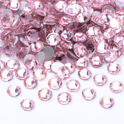 Meibite Pink Flatback Rhinestones  Glass Rhinestones for Nail Art and Craft  Glue Fix  Loose Crystal Gemstones(Pink  SS12  2880pcs  2.9-3.0mm)