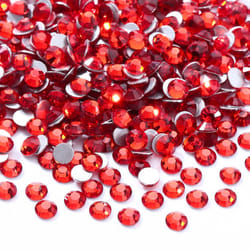 Meibite Red Flatback Rhinestones  Glass Rhinestones for Nail Art and Craft  Glue Fix  Loose Crystal Gemstones(Red  SS6  2880pcs  1.9-2.0mm)