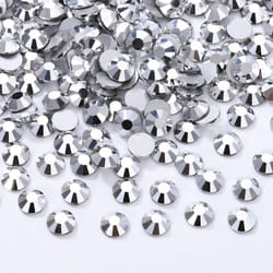 Meibite Silver Flatback Rhinestones  Glass Rhinestones for Nail Art and Craft  Glue Fix  Loose Crystal Gemstones(Silver  SS16  2880pcs  3.8-4.0mm)