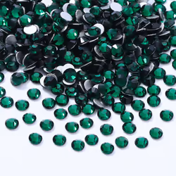 Meibite Green Flatback Rhinestones Glass Rhinestones for Nail Art and Craft Glue Fix Loose Crystal Gemstones(Green SS10 ...