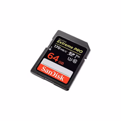 SanDisk Extreme PRO 64GB SDXC Memory Card up to 170MB/s, UHS-1, Class 10, U3, V30, Black
