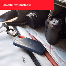 SanDisk Extreme 500GB Portable NVMe SSD, USB-C, up to 1050MB/s Read and 1000MB/s Write Speed, Water and Dust-Resistant