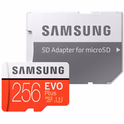 Samsung EVO Plus 256 GB microSDXC UHS-I U3 100 MB/s Full HD & 4K UHD Memory Card with Adapter (MB-MC256GA) - Red/White