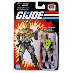 G.I. Joe - 2007 - Hasbro - Heavy Machine Gunner - Code Name: Roadblock Action Figure - w/ Base & Accessories - From the G.I. Joe Cartoon Series - New