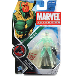 Marvel Universe Year 2009 Series 4 Inch Tall Action Figure #6 - Variant Translucent VISION with Removable Cape and Figure Display Stand Plus Bonus Cla