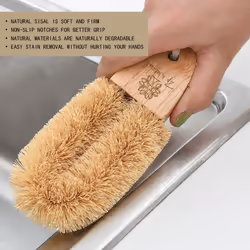 Bamboo Dish Scrub Brushes  ZP Natural 3Pack Kitchen Wooden Cleaning Scrubbers Set for Cleaning Pots  Pans and Vegetables