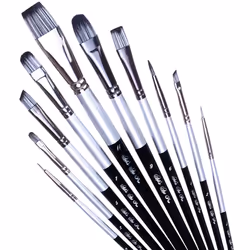 Paint Brushes for Acrylic Painting Face and Body Painting - Acrylic Paint Brushes Set of 10 Pcs Oil Paint Brushes for Artis ...