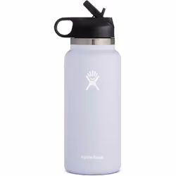 Water Bottle | Straw Lid Design for Teenager Adult Sports Gym Fitness Outdoor - White, 32oz