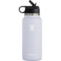Water Bottle | Straw Lid Design for Teenager Adult Sports Gym Fitness Outdoor - White, 32oz