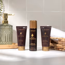 L'ANZA Keratin Healing Oil Mini Trio Hair Kit  Lustrous Keratin Shampoo  Conditioner & Finishing Hairspray in a Gift Box  Luxury Hair Care Kit for Dry