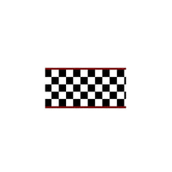 Checkered Flag Cars Wallpaper Border-6 Inch (Red Edge)
