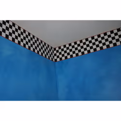 Checkered Flag Cars Wallpaper Border-6 Inch (Red Edge)