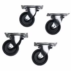 Middle Atlantic Products 5W, Castor wheels, Black, 589.67 kg, Oval, 111.1 mm, 79.5 mm