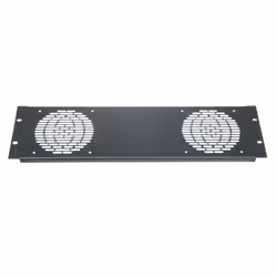 Middle Atlantic Products Fan panel, 2 fan, Textured, Fan panel, Black, Aluminium, Mexico, 483 mm, 13 mm