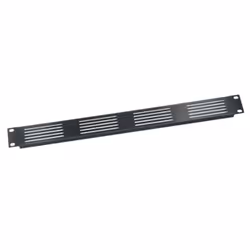 Middle Atlantic Products VTP-1, Vented blank panel, Black, Aluminium, 1U, 19", Oval