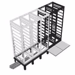 Middle Atlantic Products Raised Floor Support Angles 1 Bay for BGR 27"/32", Black, BGR 27"/32"