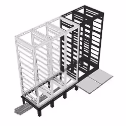 Middle Atlantic Products RIB Series Riser Bases 1 bay, Freestanding rack, Black