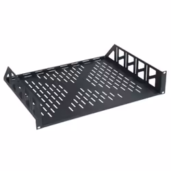 Middle Atlantic Products U2V-4, Rack shelf, Black, Steel, 23 kg, 2U, 19"