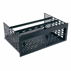 Middle Atlantic Products 4 RU Anodized Custom Shelf For (4) Sonos Amps, 14 Inches Deep, Rack shelf, Black, Steel, 15.9 kg, 4U ...