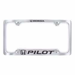 Honda Pilot Wordmark Chrome Plated Metal License Plate Frame Holder 4 Hole