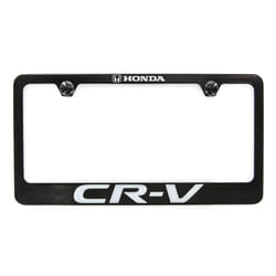 Honda CR-V Black Coated Zinc License Plate Frame Holder Wide Bottom engrave 2 Hole
