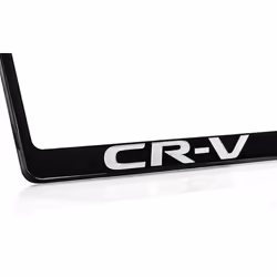 Honda CR-V Black Coated Zinc License Plate Frame Holder Wide Bottom engrave 2 Hole