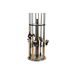 Round Floor Rack With Metal Posts, Oak