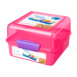 Sistema 3 Compartment 1.4L Lunch Cube Box Pink