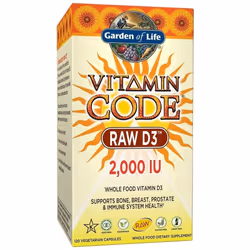 Garden of Life Vitamin Code RAW D3, 2000 IU , 120 vcaps