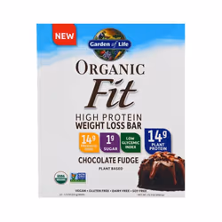 Garden of Life Organic Fit Protein Bars Help Weight Loss Chocolate Fudge 12 Bars